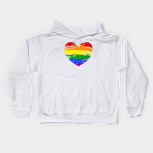 Pride Heart, Best Suitable for White Backgrounds Kids Hoodie